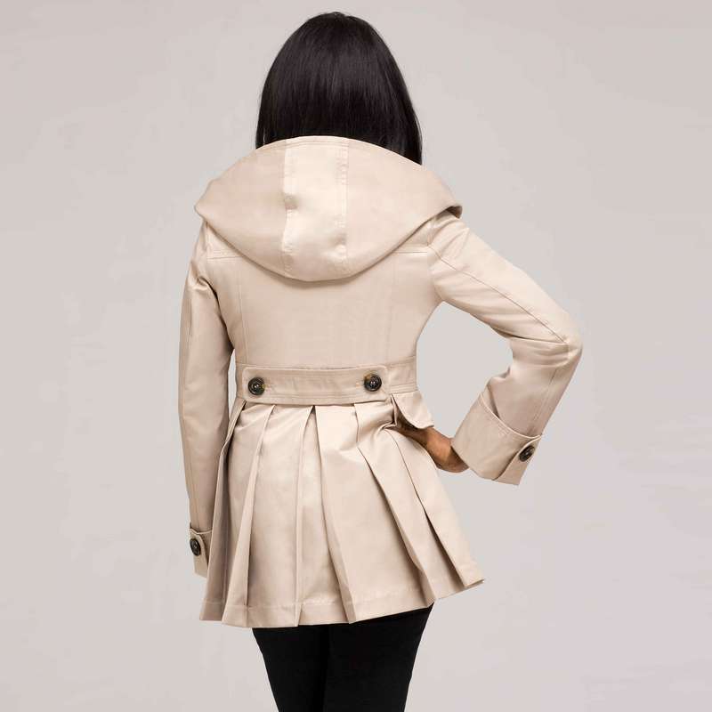 Hooded Trench Coat, Flax, large image number 1