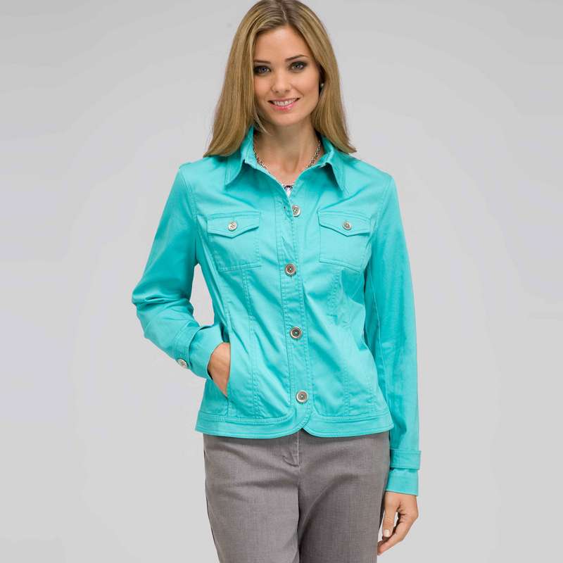 Button Front Jacket, Aqua Haze, large image number 0